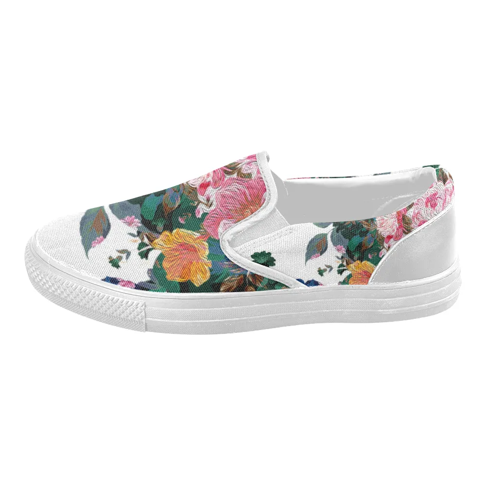 Women's Frida Kahlo Floral Print Canvas Slip-on Shoes