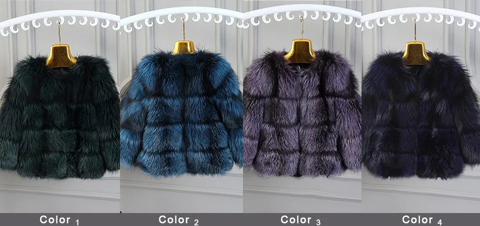 Women's Genuine Short Fox Fur Coat Women Warm Winter jacket Women 161105