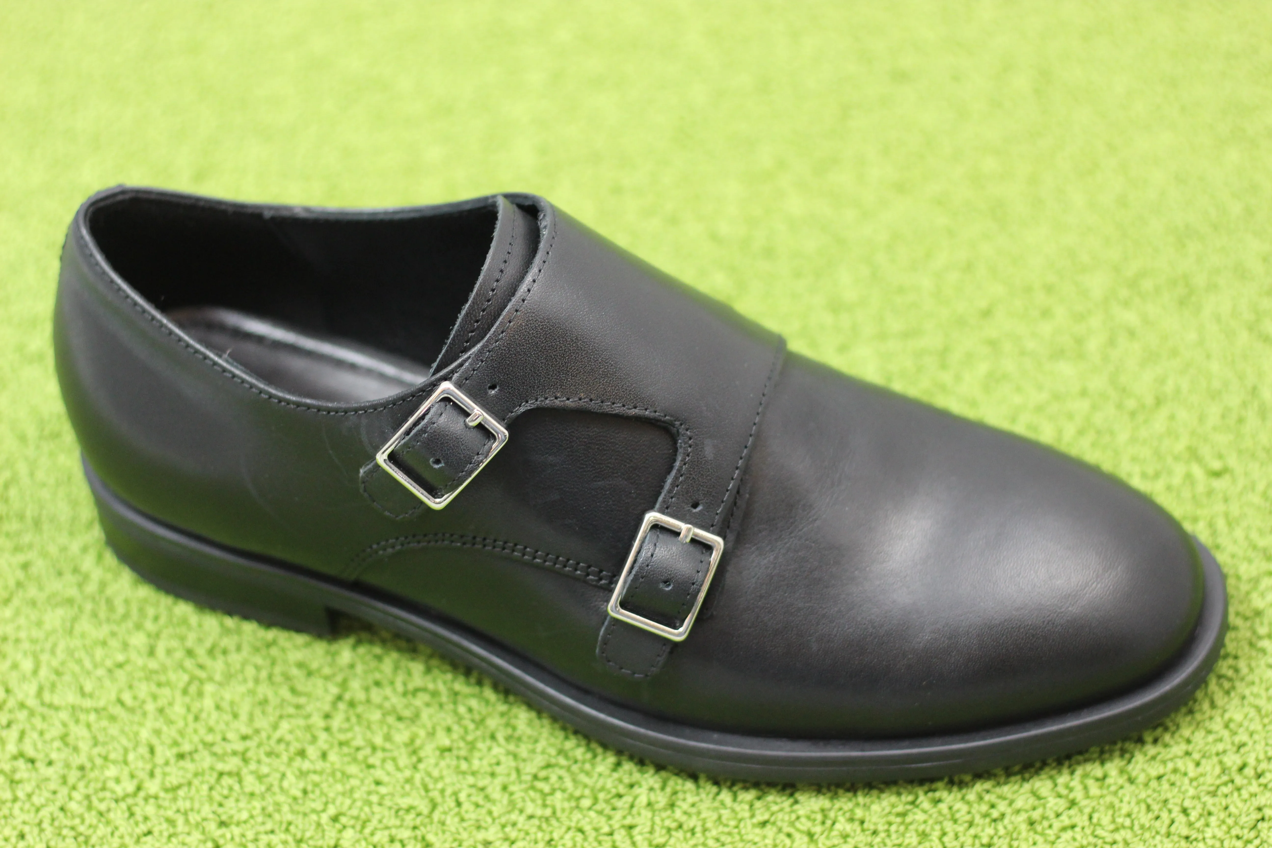 Womens Heidi Monkstrap- Black Leather