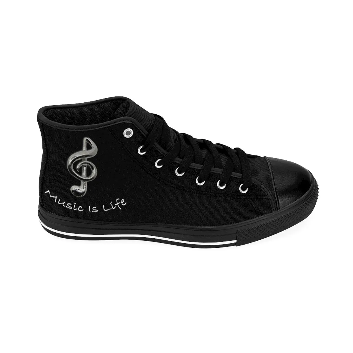 Women's High-top Black Music Is Life Sneakers