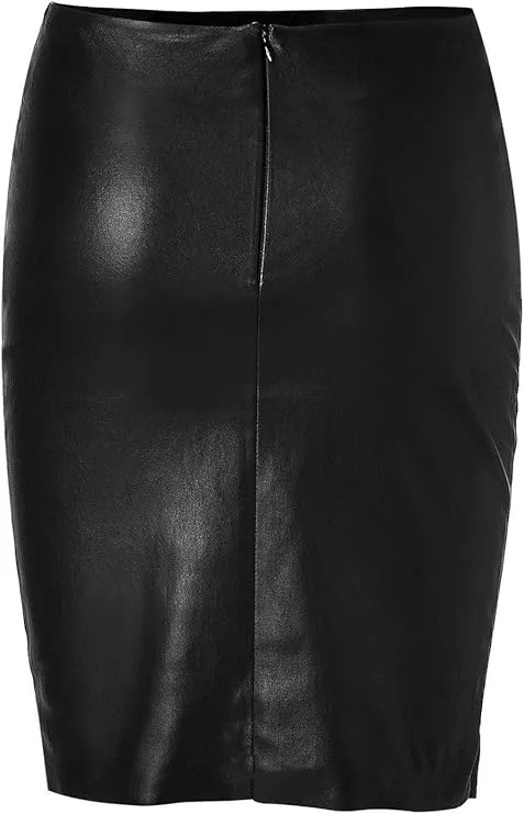 Women's Knee Length Genuine Leather Pencil Skirt WS31