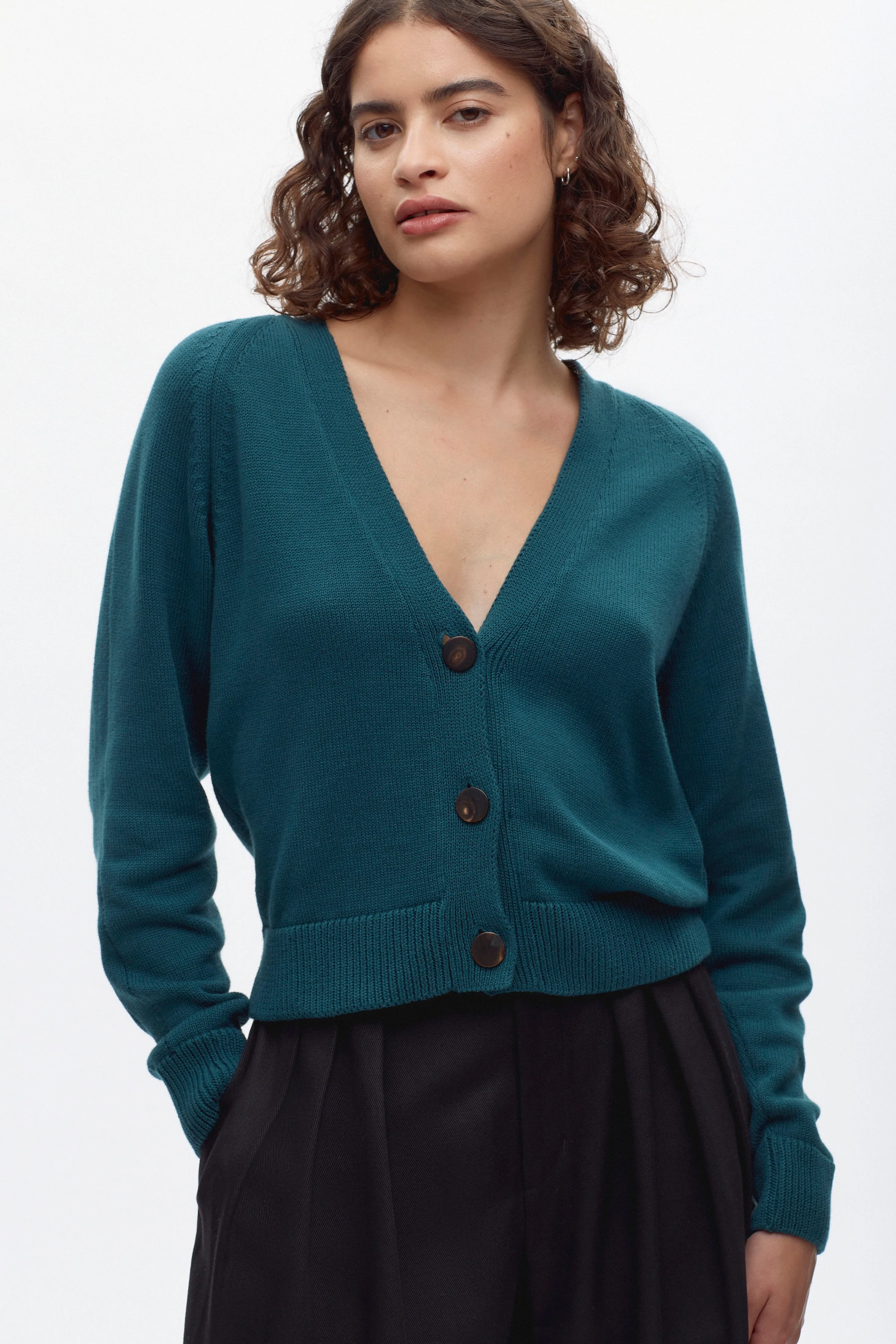 Women's Leila Cardigan in Dark Teal