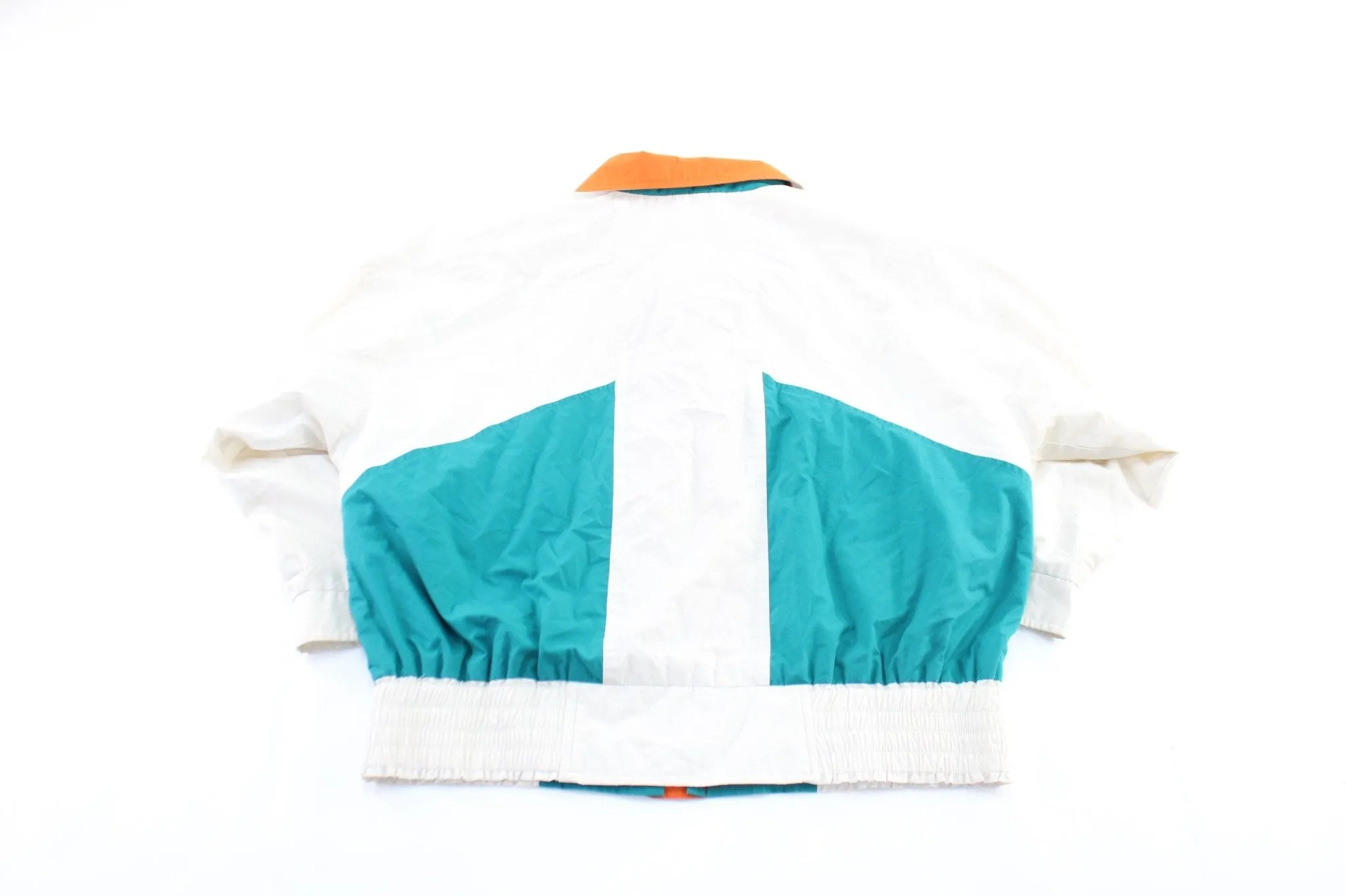 Women's London Fog White, Orange, & Turquoise Zip Up Jacket