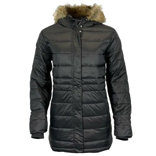 Women's Long Faux Fur Padded Parka Coat