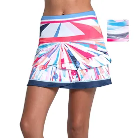 Women`s Long Scallop Pickleball Skort Multicolor