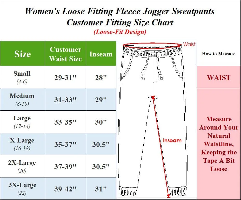 Women's Loose Fit Jogger Sweatpants with Zipper Pockets