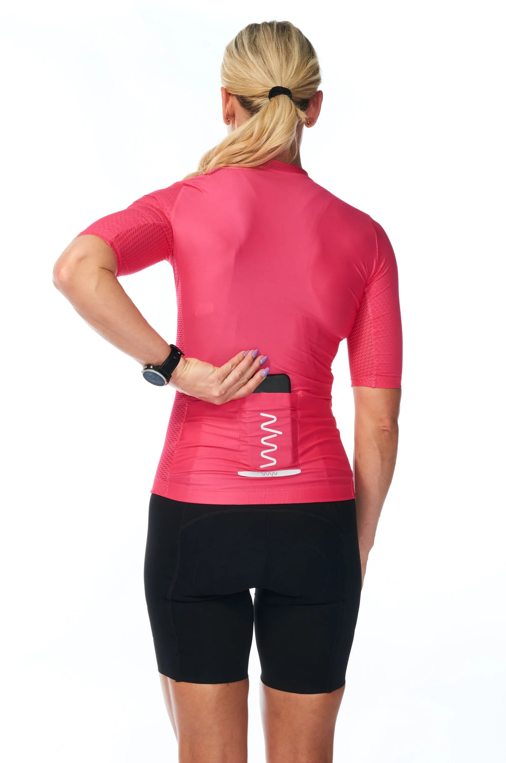 Women's LUCEO Hex Racer Cycling Jersey - Raspberry