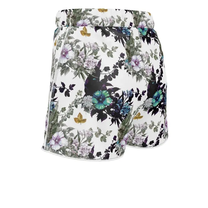 Womens Luxury Pyjama Shorts - Hibiscus Light Botanicals Collection