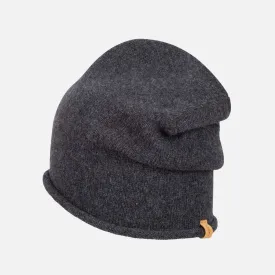 Womens Merino Wool/Cashmere Beanie - Anthracite