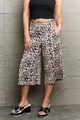 Women's Ninexis Leopard High Waist Flowy Wide Leg Pants with Pockets