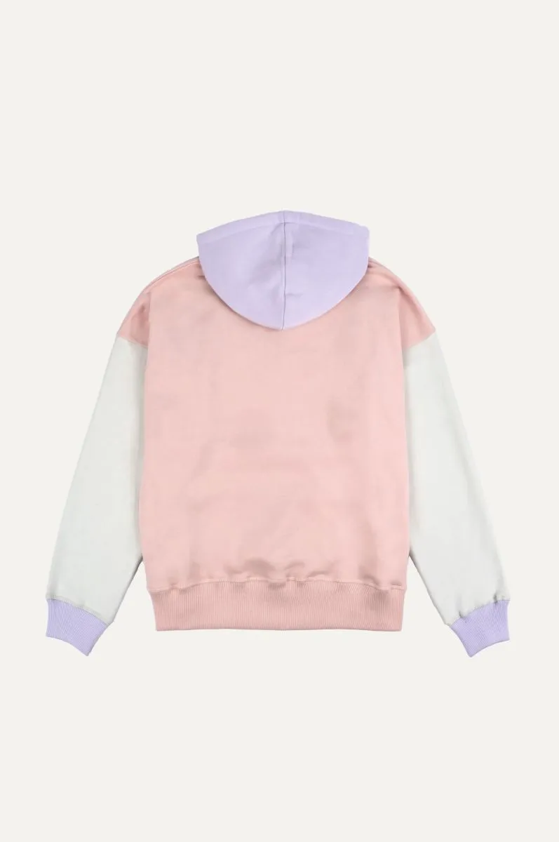 Women's Oversized Color Block Hoodie Pink