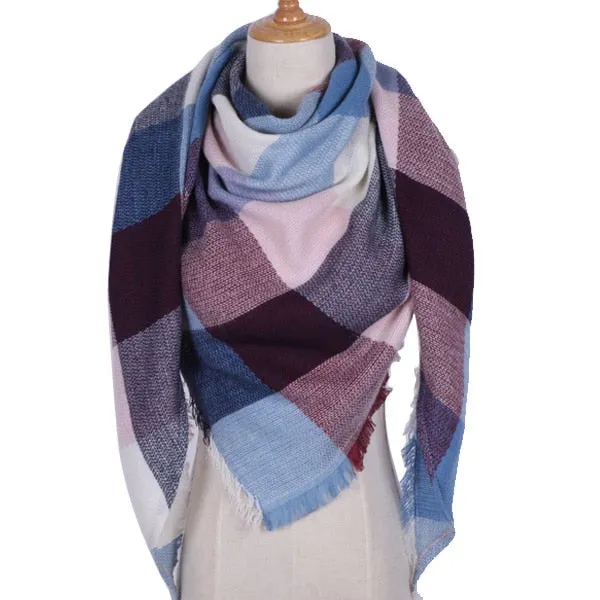 Women's Plaid Triangle Scarf