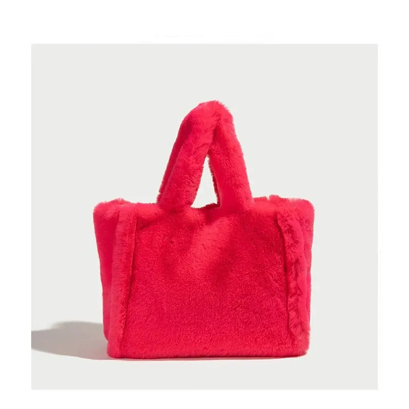 Women's Plush Tote Bag  Your Cozy Companion for Every Occasion