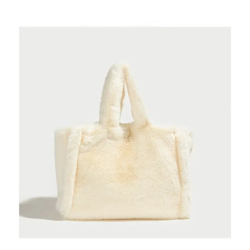 Women's Plush Tote Bag  Your Cozy Companion for Every Occasion