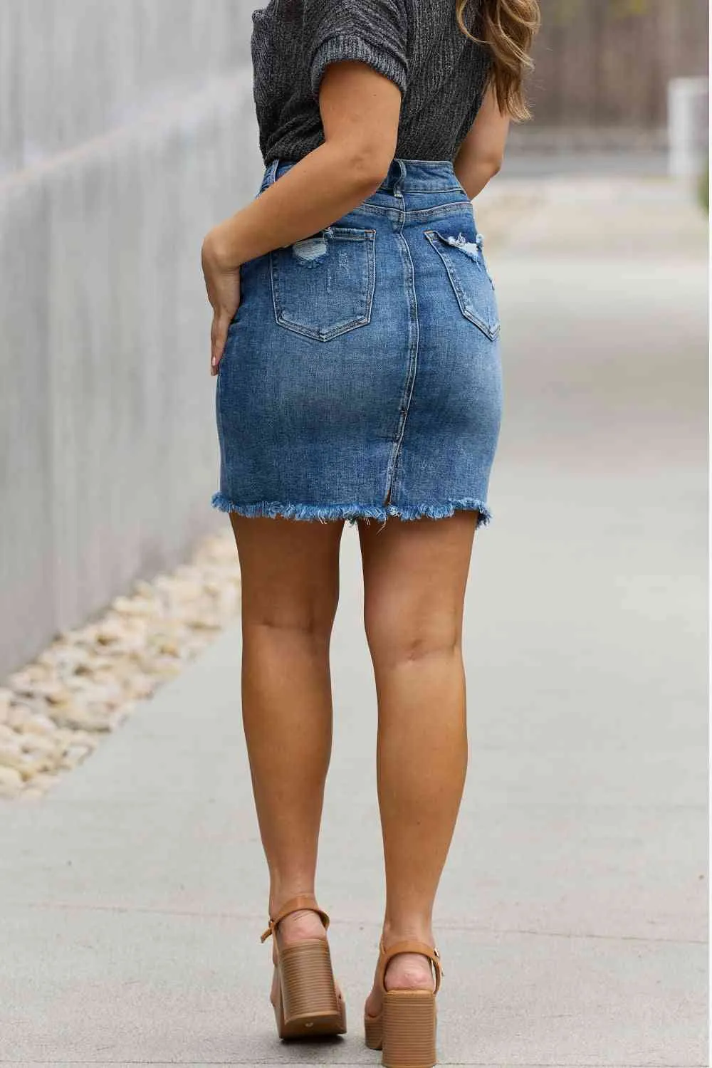 Women's RISEN Amelia Full Size Denim Mini Skirt