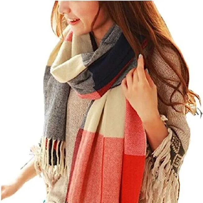 Women's Scarf - Long Plaid Warm Lattice Scarves