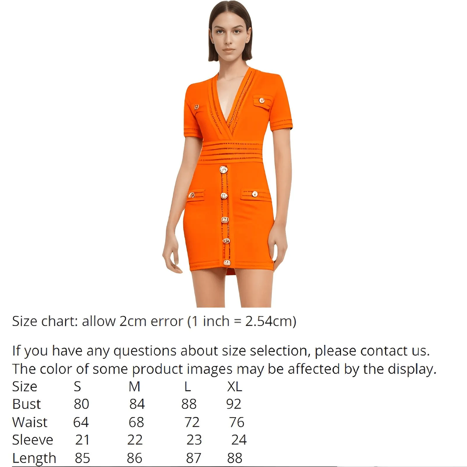 Women's Short-Sleeved V-Neck Mini Dress