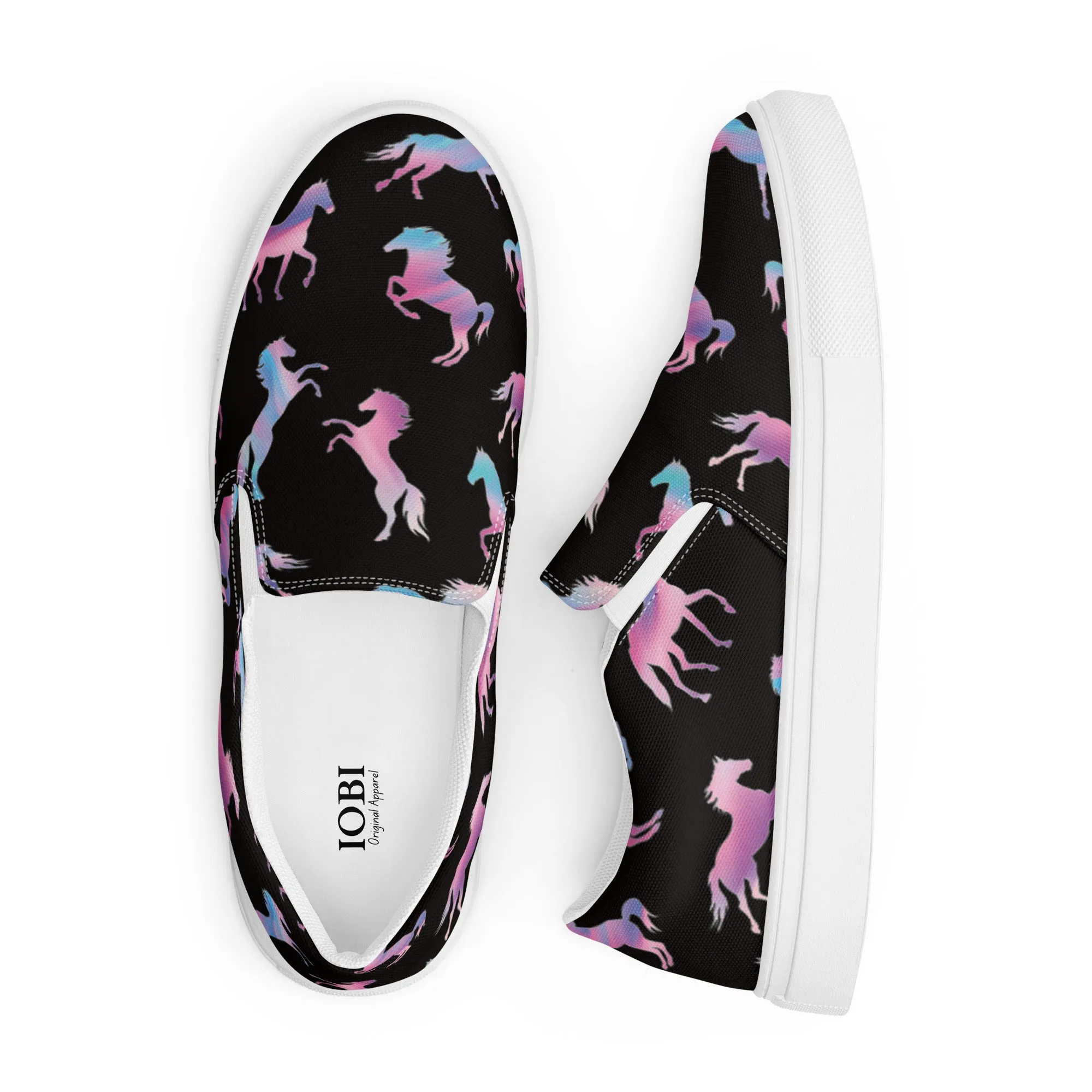 Women’s slip-on canvas shoes Horse Lover Design by IOBI Original Apparel