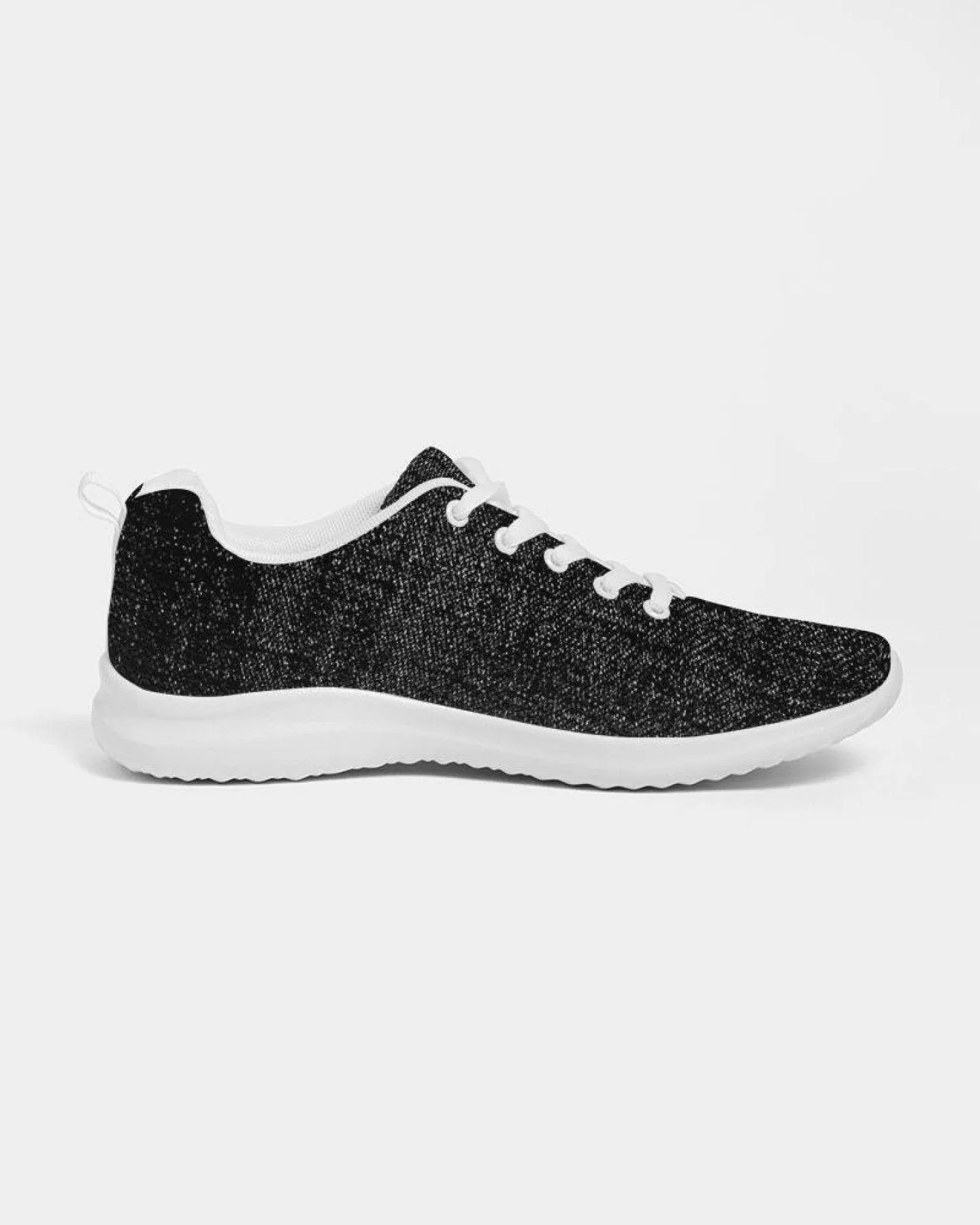 Womens Sneakers - Black And White Canvas Sports Shoes / Running