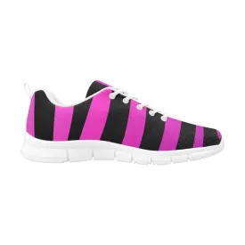 Womens Sneakers, Black Strip And Purple Running Shoes