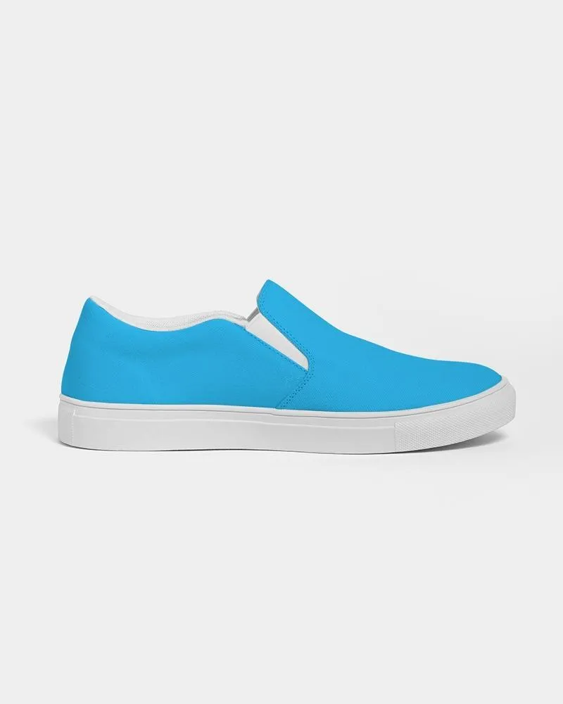 Women's Sneakers / Vibrant Blue Low Top Slip-on Canvas Sports Shoes