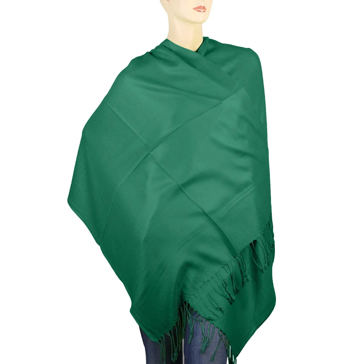 Women's Soft Solid Color Pashmina Shawl Wrap Scarf - Irish Green