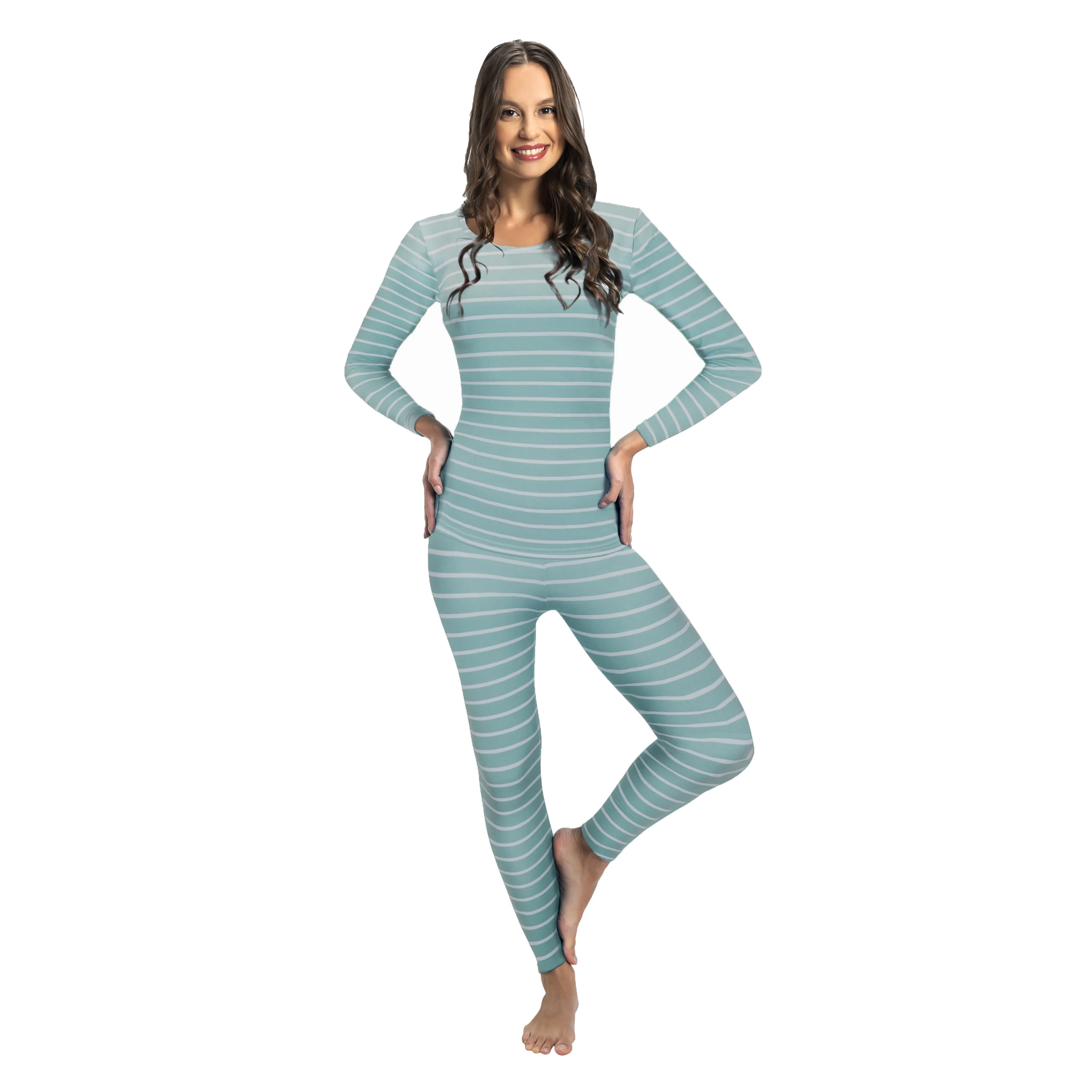 Women's Striped Thermal Set