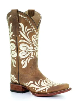 Women's Tan Embroidered Western Boots