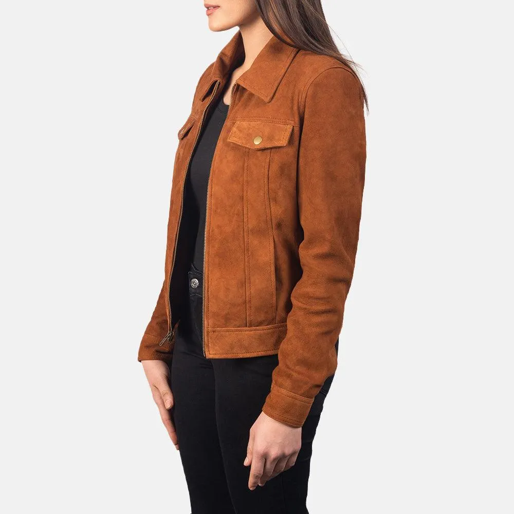 Womens Tan Suede Leather Jacket