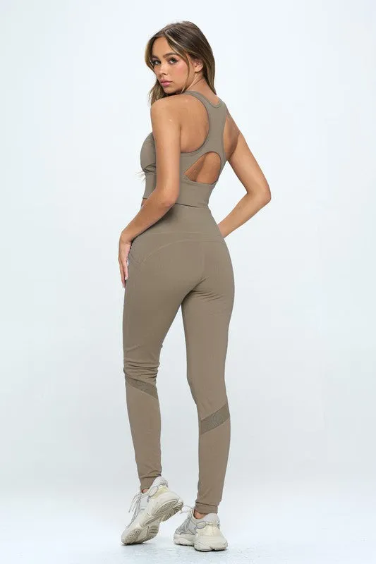 Women's Two Piece Activewear Set Cut Out Detail