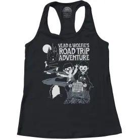 Women's Vlad and Wolfie's Road Trip Adventure Racerback Tank Top