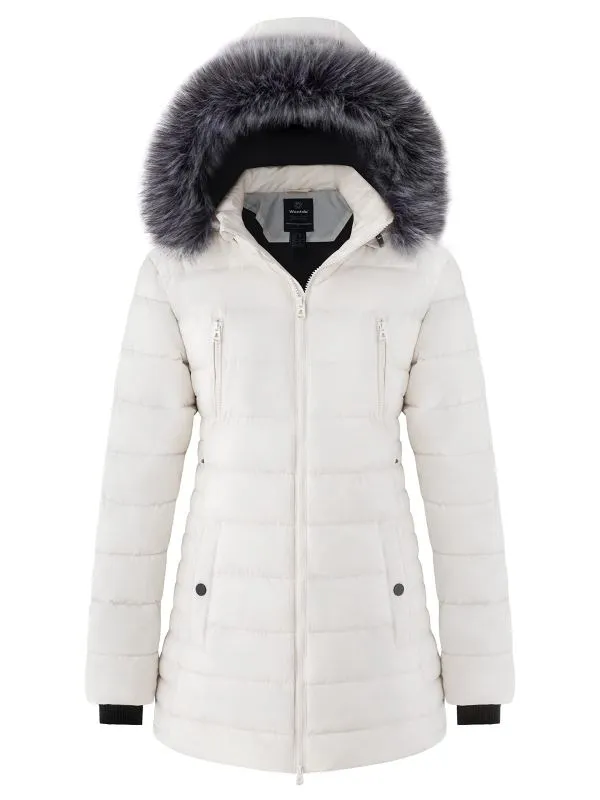 Women's Winter Coat Puffer Coats with Removable Faux Fur Hood Acadia 27