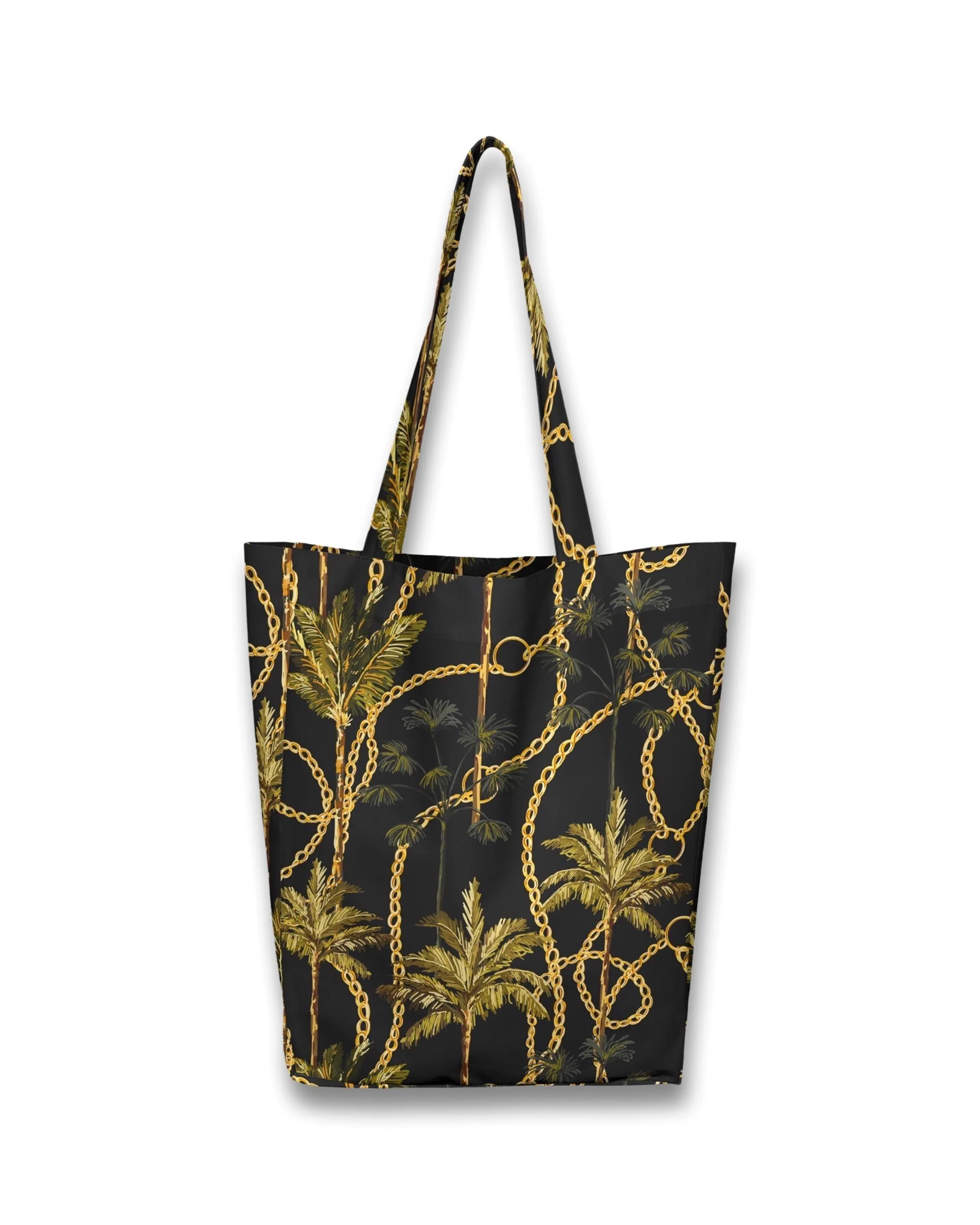 Women's XXL Shopper Bag with Wallet | Green Leaves Design | Eco-Friendly Oversized Tote | Versatile Shopping and Travel Bag