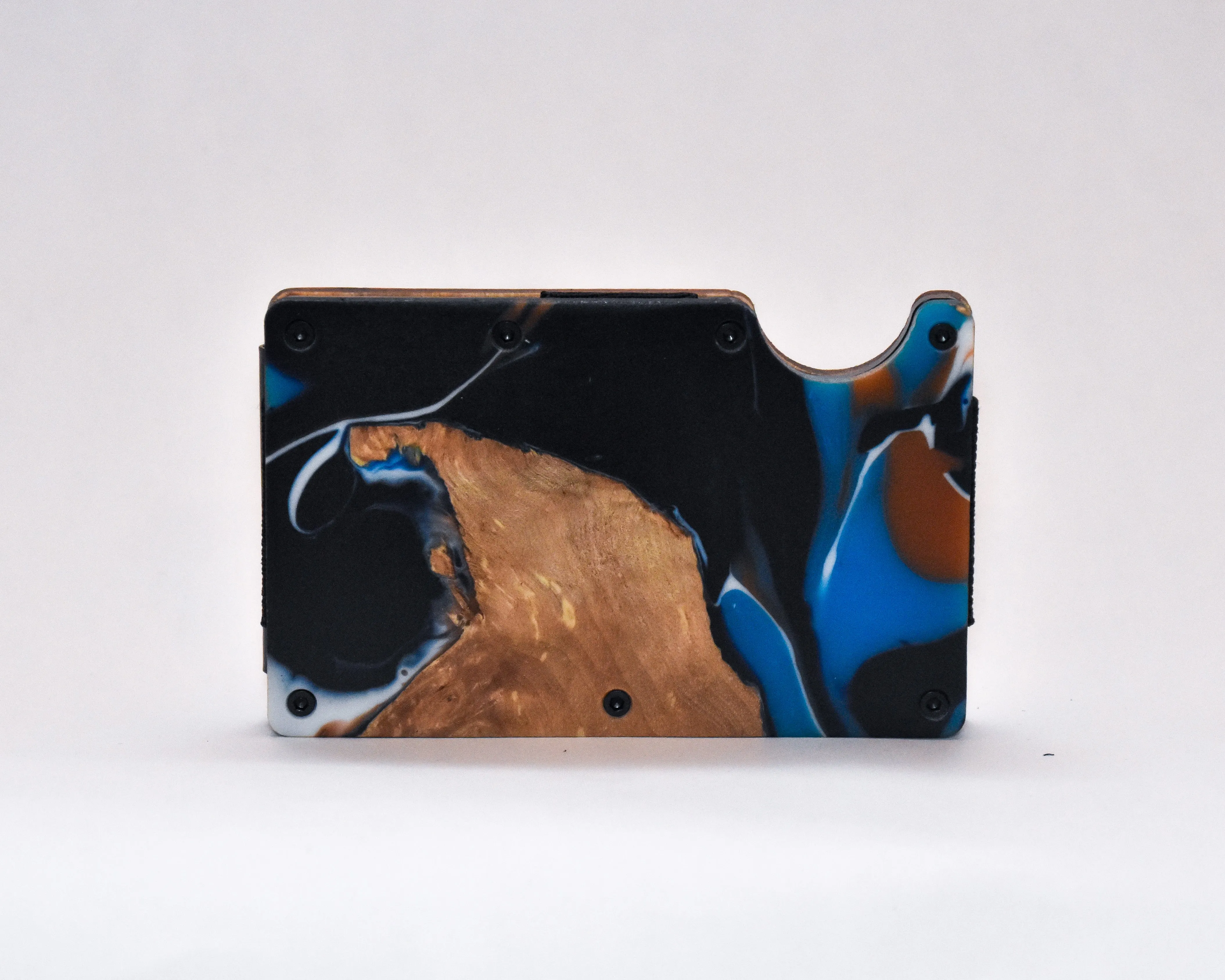 Wood and Resin Smart Wallet (Coffee   Blue   Black   White)