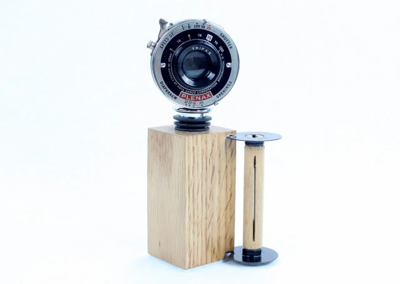 Wooden Wine Bottle Stopper Display Stand - ANSCO D6 Film Spool