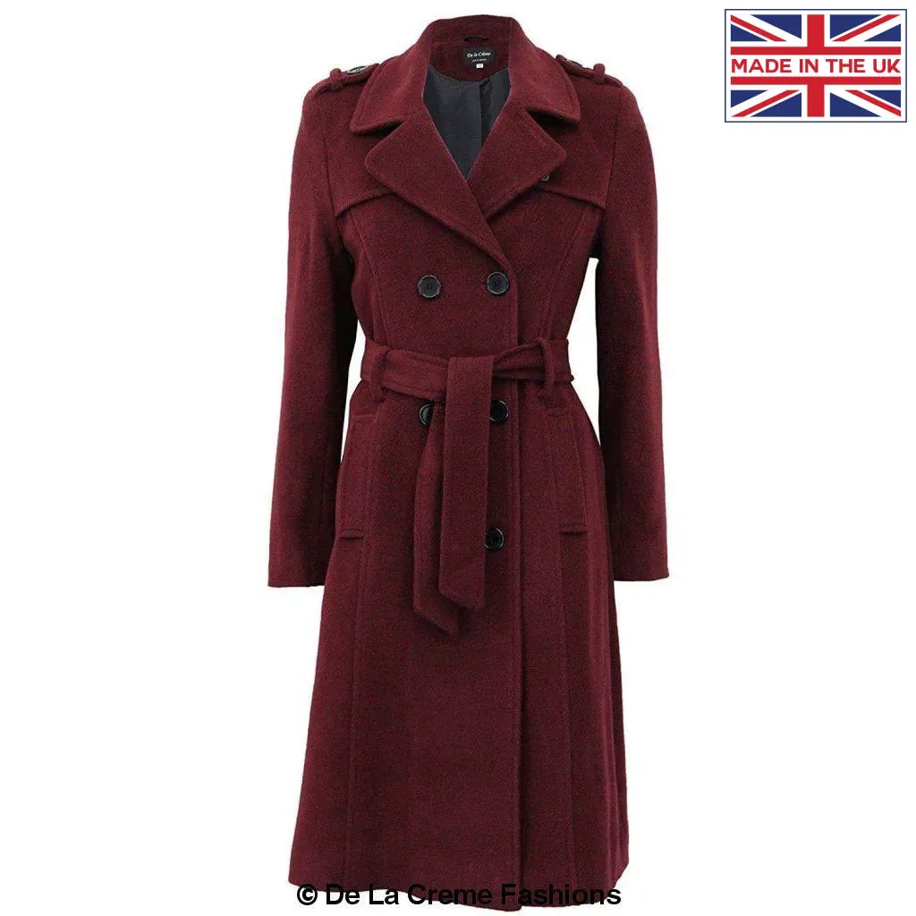 Wool and Cashmere Blend Military Coat (9048)