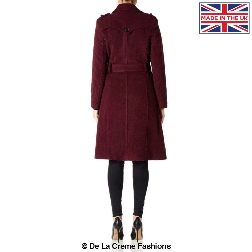 Wool and Cashmere Blend Military Coat (9048)