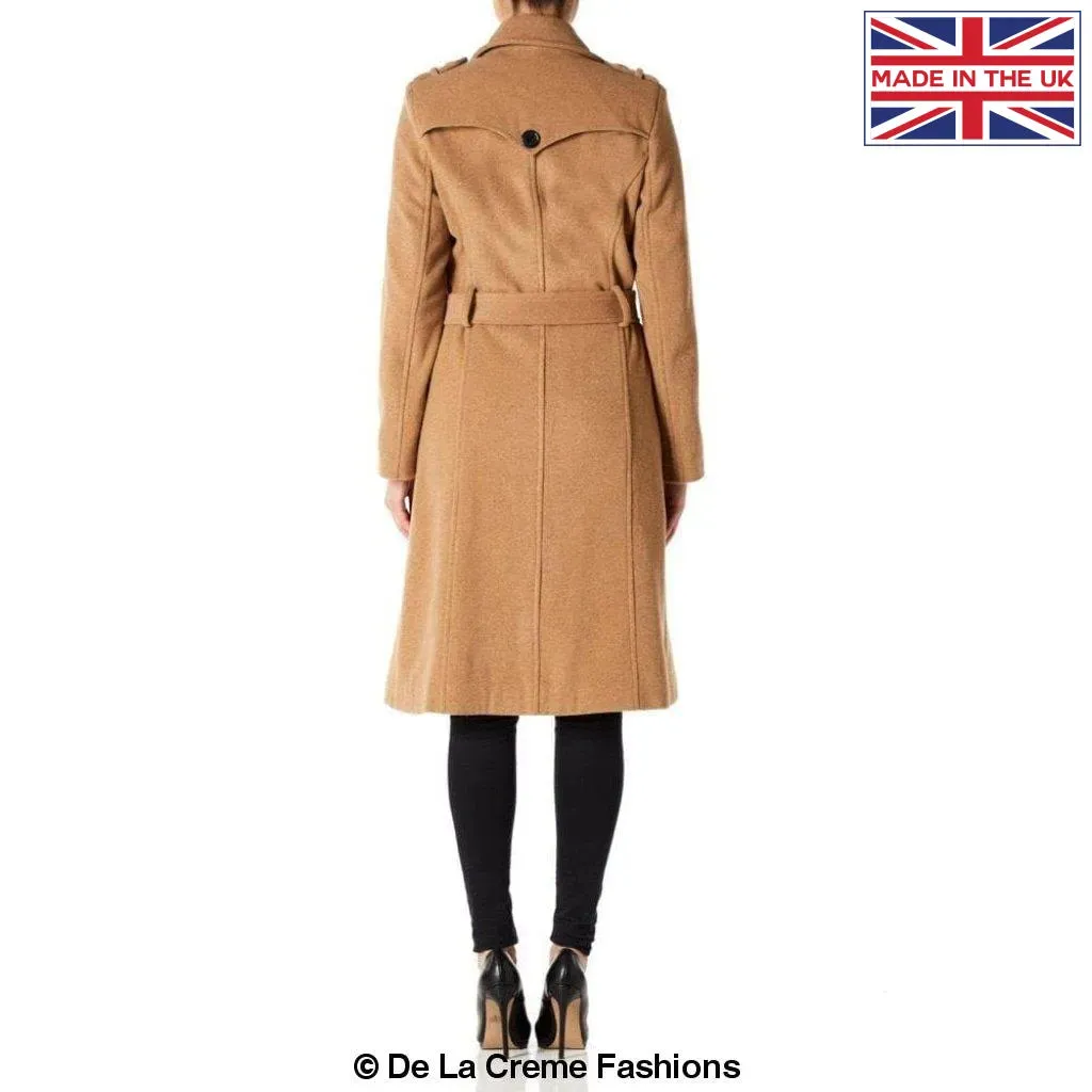 Wool and Cashmere Blend Military Coat (9048)