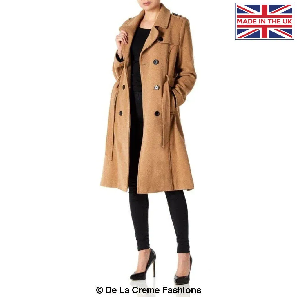 Wool and Cashmere Blend Military Coat (9048)