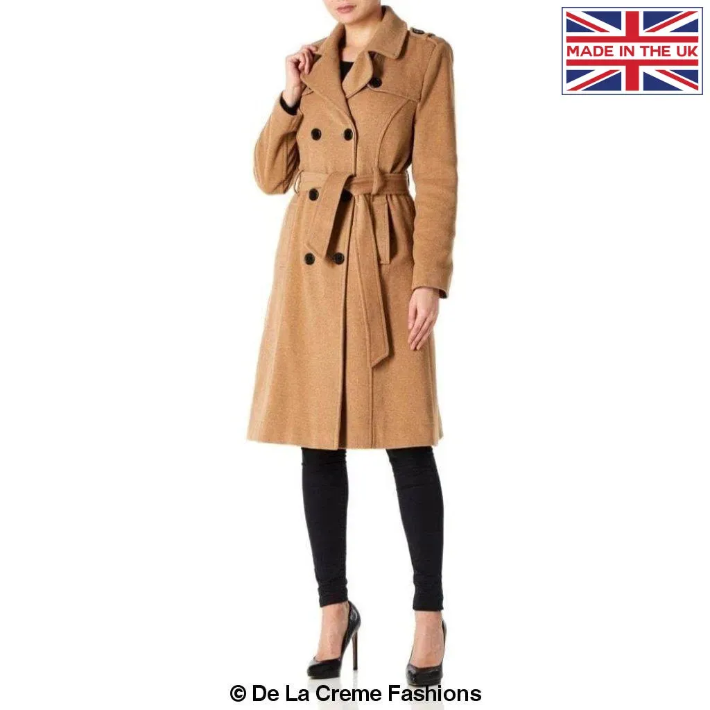 Wool and Cashmere Blend Military Coat (9048)