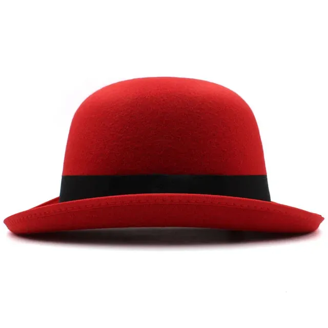 Wool Blend Oval Top Bowler Hats