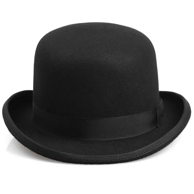 Wool Blend Oval Top Bowler Hats