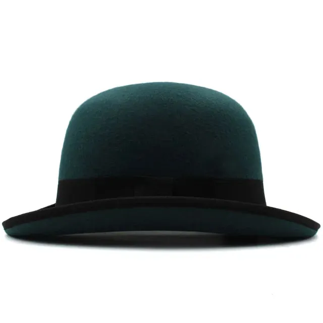 Wool Blend Oval Top Bowler Hats