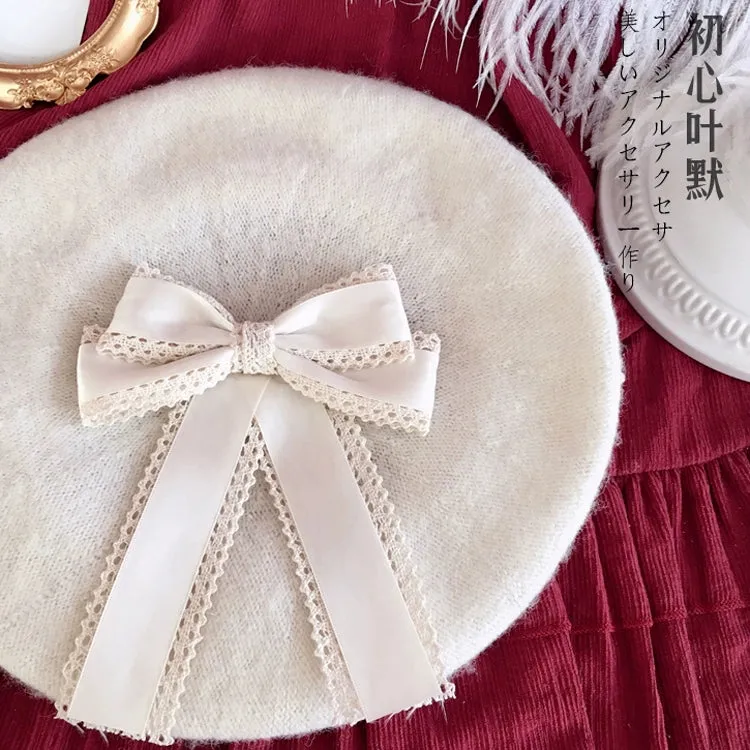 Woolen Bowknot Retro Round Beret