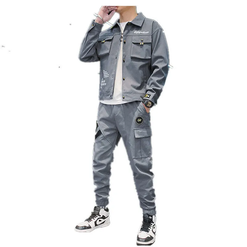 Workwear Jacket Suit Men's Spring And Autumn New Casual Two-piece