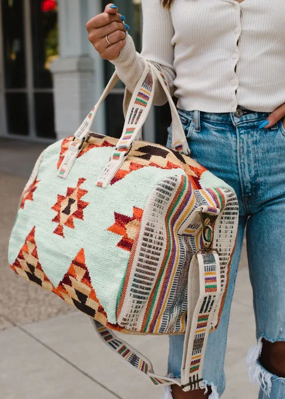 Woven Pattern Duffel Bag