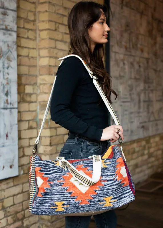 Woven Pattern Duffel Bag