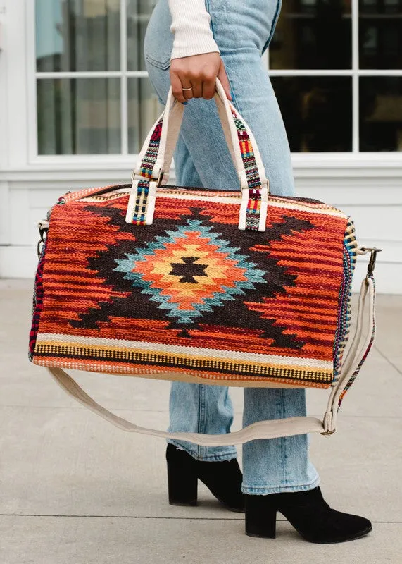 Woven Pattern Duffel Bag