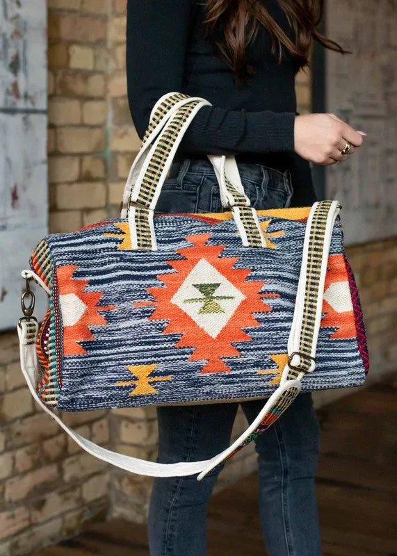 Woven Pattern Duffel Bag