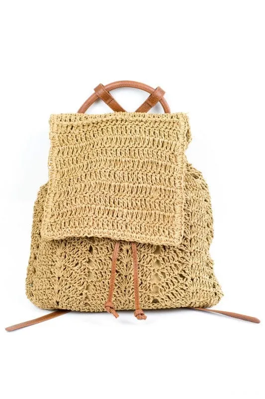 Woven Straw Backpack  *Online Only*